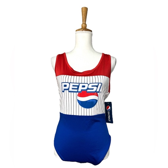 PEPSI SWIMSUIT WOMENS SIZE XL ONE PIECE SWIM WEAR BATHING SUIT LOGO - Picture 1 of 8